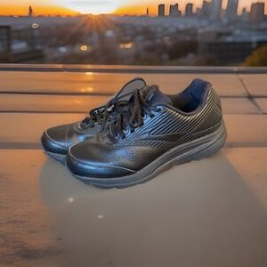 Brooks Addiction Walker Triple Black Leather Shoes Women's 8 2E)